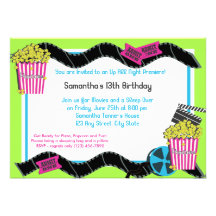 Popcorn and a Movie Personalized Invitations