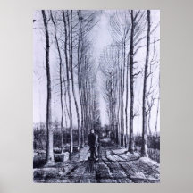 Poplar avenue by Vincent van Gogh Print