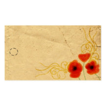Poppies Hang Tag Business Card