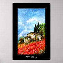 POPPIES IN TUSCANY PRINT