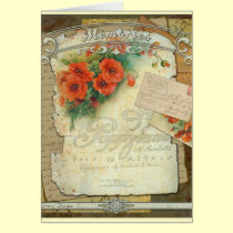 Poppies Memories and French Script cards