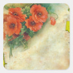 Poppies Memories and French Script Tags Stickers