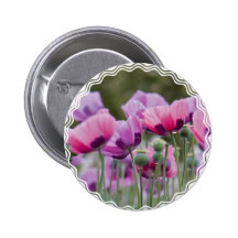 Poppy Field Round Button