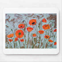 Poppy flowers mouse pad