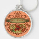 Poppy Scroll Victorian Style Key Chain
