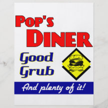 Pops Diner Kitchen Art Flyer