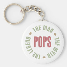 Pops the Man the Myth the Legend Design Keychain