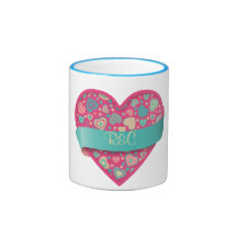 Popsicle Love-heart with banner, customisable Mug