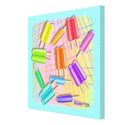 Popsicles Pop Art (sq) Gallery  Wrapped Canvas Stretched Canvas Print