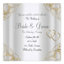 Popular and Elegant  Silver  Wedding Invitation