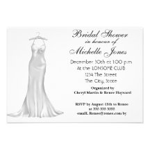 Popular White Bridal Shower White Custom Announcement