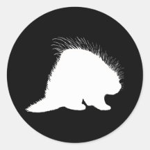 Porcupine Round Stickers