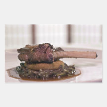 Pork Chop in a plate Rectangle Sticker