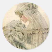 Portrait Bride 'Save the Date' Sticker