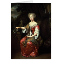 Portrait of a Lady holding her pet Card