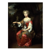 Portrait of a Lady holding her pet Post Cards