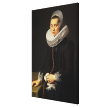 Portrait of a Lady in a Black Dress Canvas Prints