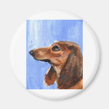 Portrait of a red dachshund fridge magnet