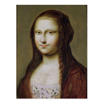 Portrait of a Woman Inspired by the Mona Lisa Postcards