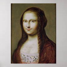 Portrait of a Woman Inspired by the Mona Lisa Posters