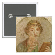 Portrait of a young girl pinback buttons