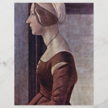 Portrait Of A Young Woman By Botticelli Sandro Flyer Design