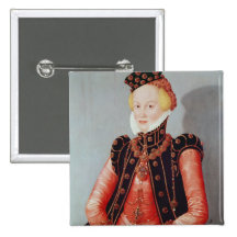 Portrait of a Young Woman Pinback Button