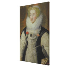 Portrait of an Elizabethan Lady with a Parrot Gallery Wrapped Canvas