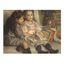 Portrait of Children, Renoir Vintage Impressionism Postcard