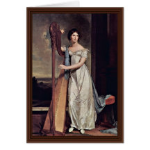 Portrait Of Eliza Ridgely (The Lady With The Harp) Cards