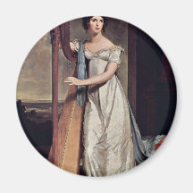Portrait Of Eliza Ridgely (The Lady With The Harp) Fridge Magnet