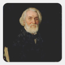 Portrait of Ivan S. Turgenev , 1879 Square Sticker