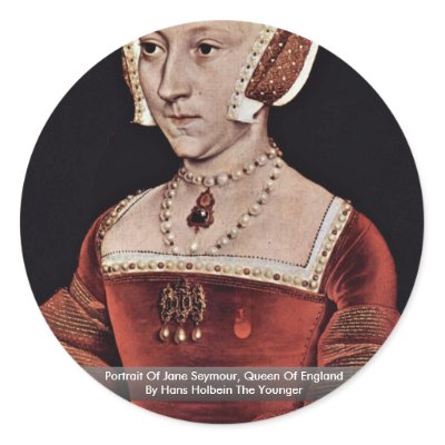 Portrait Of Jane Seymour Queen Of England Round Stickers by Artcollection