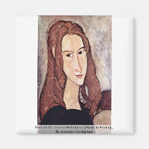 Portrait Of Jeanne Hébuterne [Head In Profile]., Fridge Magnets