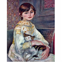 Portrait Of Mademoiselle Julie Manet With Cat Photo Cut Outs