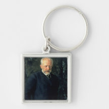 Portrait of Piotr Ilyich Tchaikovsky Key Chains