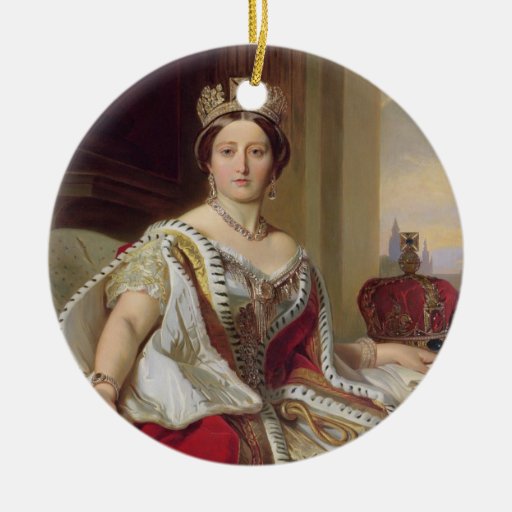 Portrait of Queen Victoria (1819-1901) 1859 (oil o Round Ceramic
