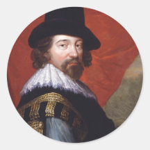 Portrait of Sir Francis Bacon Viscount St Alban Round Stickers