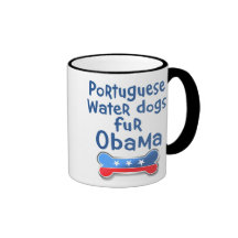 Portuguese Water Dogs fur Obama Mugs