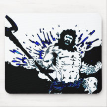 Poseidon! Dark black and blue Mouse Pad