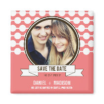 Posh Couple Save The Date Magnet - Pink
