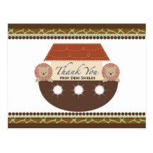 Posh Noah's Ark Flat Thank You Card Postcard
