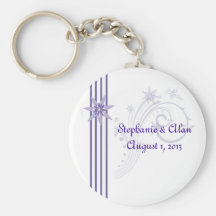 Posh Purple Bride & Groom Keychain