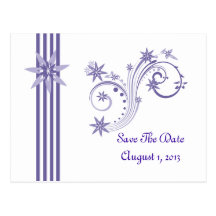 Posh Purple Save The Date Postcards