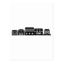 Posh smart row of buildings post card