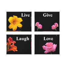 Positive Floral Wrapped Canvas Stretched Canvas Prints