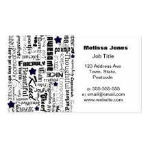Positive words typography business card template