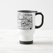Positive words typography coffee mugs