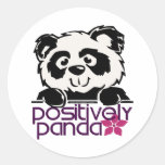 Positively Panda (Flower) Round Stickers