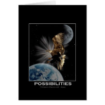 "POSSIBILITIES" Bald Eagle Motivational Gifts Greeting Card